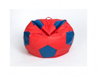 Кресло-мешок Мяч большой Экокожа красно-синее в Чебаркуле - chebarkul.mebel-74.com | фото