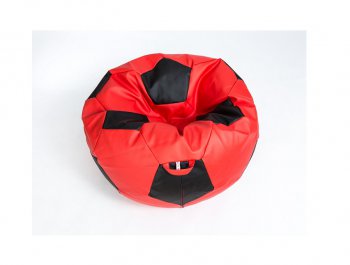 Кресло-мешок Мяч большой Экокожа красно-черное в Чебаркуле - chebarkul.mebel-74.com | фото