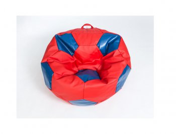 Кресло-мешок Мяч большой Экокожа красно-синее в Чебаркуле - chebarkul.mebel-74.com | фото