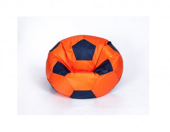 Кресло-мешок Мяч малый оранжево-черное в Чебаркуле - chebarkul.mebel-74.com | фото