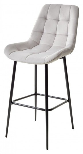 Барный стул ХОФМАН, цвет H-09 Светло-серый, велюр / черный каркас М-City в Чебаркуле - chebarkul.mebel-74.com | фото