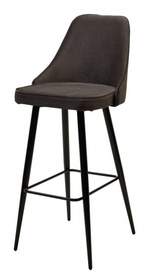 Барный стул NEPAL-BAR ГРАФИТ #14, велюр/ черный каркас (H=78cm) М-City в Чебаркуле - chebarkul.mebel-74.com | фото