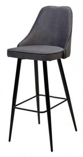 Барный стул NEPAL-BAR СЕРЫЙ #27, велюр/ черный каркас (H=78cm) М-City в Чебаркуле - chebarkul.mebel-74.com | фото