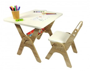 Детский растущий стол-парта и стул Я САМ "Умка" (Дуб/Серый) в Чебаркуле - chebarkul.mebel-74.com | фото