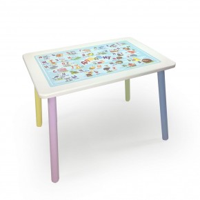 Детский стол с накладкой Алфавит (Белый/Цветной) в Чебаркуле - chebarkul.mebel-74.com | фото