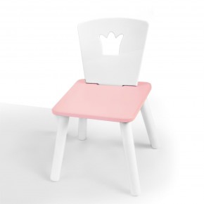 Детский стул Корона (Белый/Розовый/Белый) в Чебаркуле - chebarkul.mebel-74.com | фото