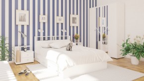Камелия спальня № 7 Кровать 900 + Стол косметический + Зеркало + Комод, цвет белый, сп.м. 900х2000 мм., б/м, основание есть в Чебаркуле - chebarkul.mebel-74.com | фото