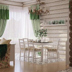 Комлект Вествик обеденный стол и четыре стула, массив сосны, цвет белый в Чебаркуле - chebarkul.mebel-74.com | фото