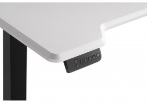 Компьютерный стол Маркос с механизмом подъема 120х75х75 белая шагрень / черный в Чебаркуле - chebarkul.mebel-74.com | фото