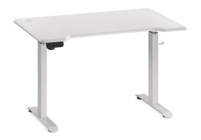 Компьютерный стол Маркос с механизмом подъема 120х75х75 белый / шагрень белая в Чебаркуле - chebarkul.mebel-74.com | фото