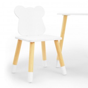 Комплект детской мебели стол и два стула Мишутка (Белый/Белый/Береза) в Чебаркуле - chebarkul.mebel-74.com | фото