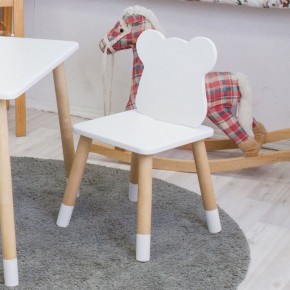 Комплект детской мебели стол и два стула Мишутка (Белый/Белый/Береза) в Чебаркуле - chebarkul.mebel-74.com | фото