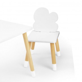 Комплект детской мебели стол и два стула Облачко (Белый/Белый/Береза) в Чебаркуле - chebarkul.mebel-74.com | фото