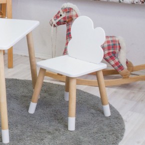 Комплект детской мебели стол и два стула Облачко (Белый/Белый/Береза) в Чебаркуле - chebarkul.mebel-74.com | фото