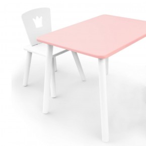 Комплект детской мебели стол и стул Корона (Розовый/Белый/Белый) в Чебаркуле - chebarkul.mebel-74.com | фото
