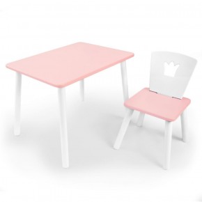 Комплект детской мебели стол и стул Корона (Розовый/Розовый/Белый) в Чебаркуле - chebarkul.mebel-74.com | фото