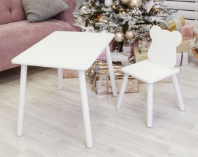 Комплект детской мебели стол и стул Мишутка (Белый/Белый/Белый) в Чебаркуле - chebarkul.mebel-74.com | фото