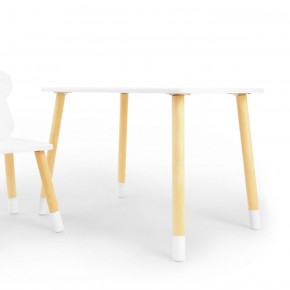 Комплект детской мебели стол и стул Мишутка (Белый/Белый/Береза) в Чебаркуле - chebarkul.mebel-74.com | фото