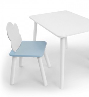 Комплект детской мебели стол и стул Облачко (Белый/Голубой/Белый) в Чебаркуле - chebarkul.mebel-74.com | фото