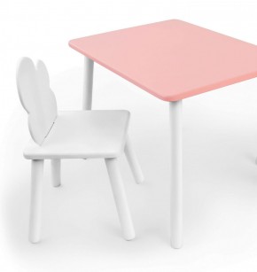 Комплект детской мебели стол и стул Облачко (Розывый/Белый/Белый) в Чебаркуле - chebarkul.mebel-74.com | фото