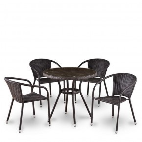 Комплект плетеной мебели T282ANT/Y137C-W53 Brown (4+1) в Чебаркуле - chebarkul.mebel-74.com | фото