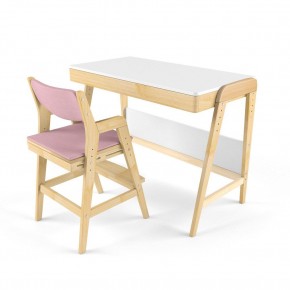Комплект растущий стол и стул с чехлом 38 попугаев «Вуди» (Белый, Береза, Розовый) в Чебаркуле - chebarkul.mebel-74.com | фото