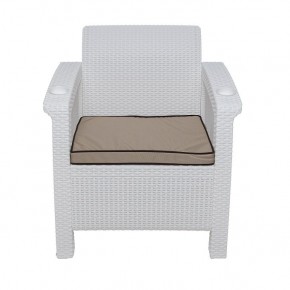 Комплект уличной мебели Yalta Premium Terrace Set (Ялта) белый (+подушки под спину) в Чебаркуле - chebarkul.mebel-74.com | фото