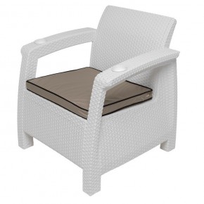 Комплект уличной мебели Yalta Premium Terrace Set (Ялта) белый (+подушки под спину) в Чебаркуле - chebarkul.mebel-74.com | фото