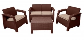 Комплект уличной мебели Yalta Premium Terrace Set (Ялта) шоколадый (+подушки под спину) в Чебаркуле - chebarkul.mebel-74.com | фото
