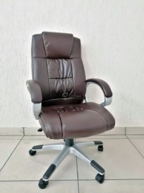 Кресло Barneo K-6 для руководителя (коричневая экокожа) в Чебаркуле - chebarkul.mebel-74.com | фото