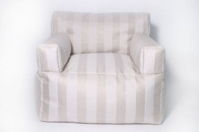 Кресло бескаркасное Уют полоса (Молочный) в Чебаркуле - chebarkul.mebel-74.com | фото