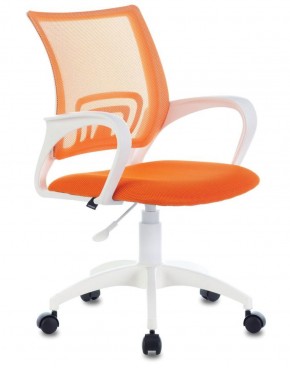 Кресло BRABIX "Fly MG-396W", пластик белый, сетка, оранжевое, 532401, MG-396W_532401 в Чебаркуле - chebarkul.mebel-74.com | фото