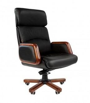 Кресло для руководителя CHAIRMAN 417 (Натуральная кожа) Черное в Чебаркуле - chebarkul.mebel-74.com | фото