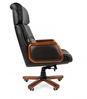 Кресло для руководителя CHAIRMAN 417 (Натуральная кожа) Черное в Чебаркуле - chebarkul.mebel-74.com | фото