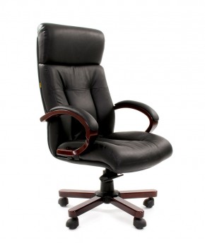 Кресло для руководителя CHAIRMAN  421 (Натуральная кожа) Черное в Чебаркуле - chebarkul.mebel-74.com | фото