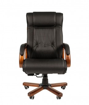 Кресло для руководителя CHAIRMAN  653 (Кожа) Черное в Чебаркуле - chebarkul.mebel-74.com | фото