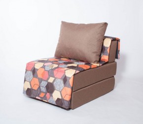 Кресло-кровать бескаркасное Харви (коричневый-геометрия браун) в Чебаркуле - chebarkul.mebel-74.com | фото
