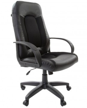 Кресло офисное BRABIX "Strike EX-525" (экокожа черная, ткань черная) 531381 в Чебаркуле - chebarkul.mebel-74.com | фото