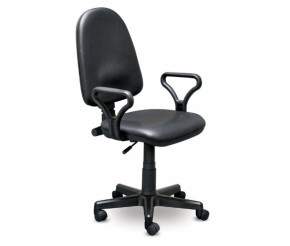 Кресло офисное Престиж+ (черный кожзам PV-1) г/п 140/ПВМ/ гольф в Чебаркуле - chebarkul.mebel-74.com | фото