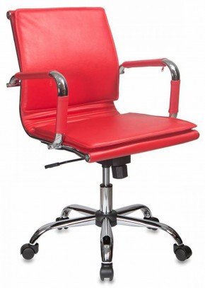 Кресло руководителя Бюрократ CH-993-LOW/RED красный в Чебаркуле - chebarkul.mebel-74.com | фото