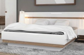 Кровать 160/TYP 92, LINATE ,цвет белый/сонома трюфель в Чебаркуле - chebarkul.mebel-74.com | фото