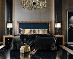 Кровать 2-х спальная (1,8 м) Тиффани Premium черная/золото с мягким элементом (Антрацит) с подъемным механизмом (ТФКР180-3[3](П) в Чебаркуле - chebarkul.mebel-74.com | фото