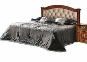 Кровать 2-х спальная с мягким изголовьем без изножья Карина-3 орех (К3КР-4[1]) в Чебаркуле - chebarkul.mebel-74.com | фото