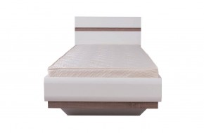 Кровать 90/TYP 90, LINATE ,цвет белый/сонома трюфель в Чебаркуле - chebarkul.mebel-74.com | фото