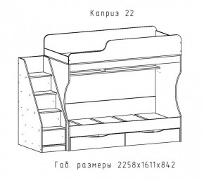 КАПРИЗ-22 Кровать двухъярусная 800 настил ЛДСП в Чебаркуле - chebarkul.mebel-74.com | фото