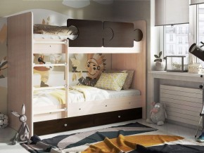 Кровать двухъярусная "Тетрис" (щиты) с бортиками + ящики в Чебаркуле - chebarkul.mebel-74.com | фото