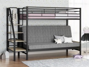 Кровать двухъярусная с диваном "Мадлен-3" (Черный/Серый) в Чебаркуле - chebarkul.mebel-74.com | фото