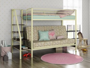 Кровать двухъярусная с диваном "Мадлен-3" (Белый/Фиолетовы) в Чебаркуле - chebarkul.mebel-74.com | фото