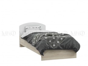 МАРТИНА Кровать 800 с настилом ЛДСП (Белый глянец/дуб сонома) в Чебаркуле - chebarkul.mebel-74.com | фото