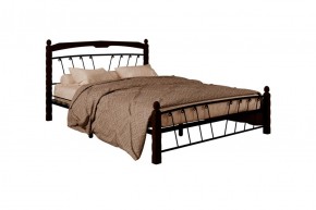 Кровать "Муза 1" КМД10  Черная (1600*2000) (ножки-шоколад) с коваными изделиями в Чебаркуле - chebarkul.mebel-74.com | фото